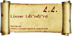 Linzer Lénárd névjegykártya